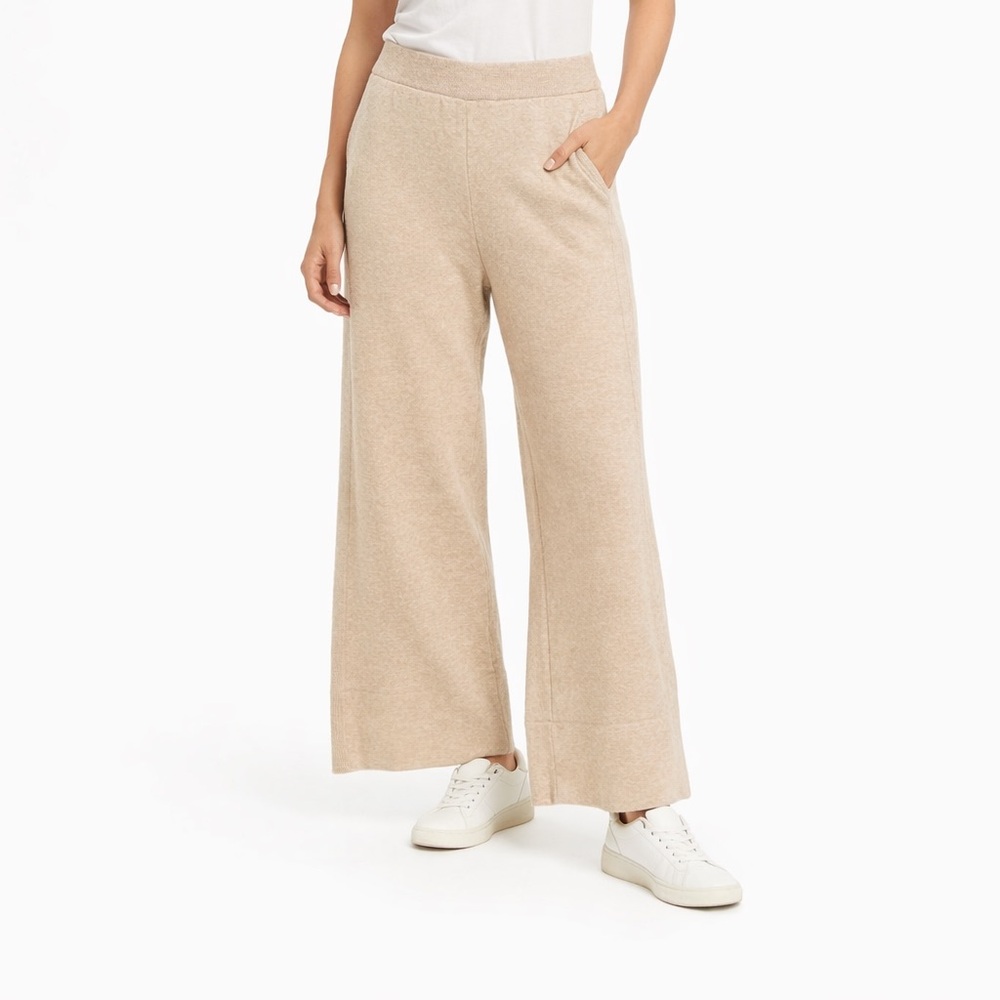 NWT Calligraphie Wide Leg Knit Pants - Oatmeal